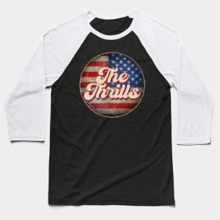 American Flag Personalized Thrills Proud Name Birthday Baseball T-Shirt